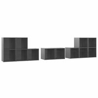 muebles de salon 8 piezas madera de ingenieria gris brillo vidaxl