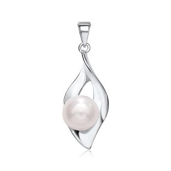 Colgante plata 925 hoja con perla