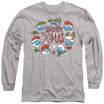 The Smurfs Camiseta manga larga We Wish You A Smurfy Christmas para mujer