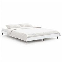 cama matrimonial  cama para adultos  estructura de cama madera contrachapada blanca 135x190 cm