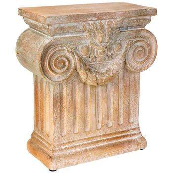 Columna Decorativa De Magnesio Envejecido 41.5x20x47h Cm