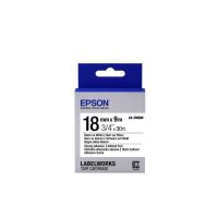 cinta adhesiva resistente epson lk-5wbw 18 mm 9 m negro sobre blanco