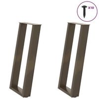 patas para consola en forma de u 2 unidades acero natural 28 x 72-73 cm vidaxl