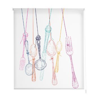 Estoralis - Estor Enrollable Translucido | Estampado Cocina | 150 X 180 Cm (ancho/alto) Tamaño Tela 147 X 175 Cm | C-1180 Unico
