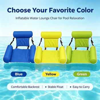 Hamaca Flotante Inflable Plegable, Tumbona Portátil para Piscina, Colchoneta Reclinable, Cama para Piscina, Accesorio de Playa para el Verano