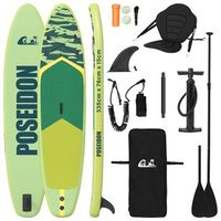 tabla sup con asiento 2-en-1 poseidon 335 x 76 x 15 cm verde vidaxl