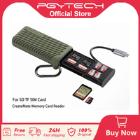 pgytech createmate lector de tarjetas de memoria de alta velocidad usb 31 tipo-c adaptador sd  tf transferencia de datos de doble ranura lector de tarjetas de memoria herramienta