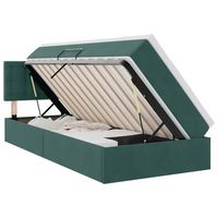cama de almacenamiento led con colchon verde oscuro 90 x 190 cm vidaxl