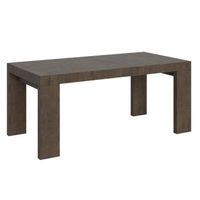 mesa rectangular extensible para 6 a 14 personas l 180 a 284 cm madera oscura ribo-soporte 2 pies