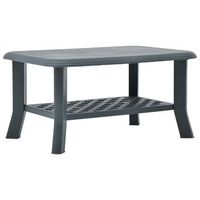 mesa de centro con estante para exterior 90 x 60 x 46 cm en plastico verde dec040196