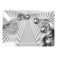 papel pintado 3d - escalera de plata 300x210 cm