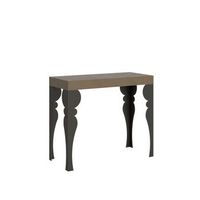 mesa consola extensible paxon small premium gris paloma 90x40196 cm