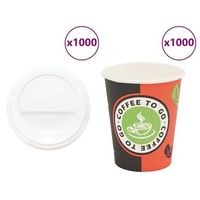 vasos de cafe de papel con tapa 1000 uds 8oz 240ml vidaxl