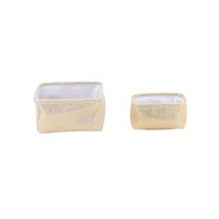 juego de 2 cestas rectangulares doradas