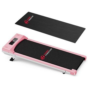 Cinta De Correr C1 Con Alfombrilla, Velocidad 1-10km/h, 5% Inclinación Manual, Rosa, Rattantree