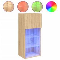 mueble tv  mueble de salon  armario tv con luces led roble sonoma 405x30x90 cm