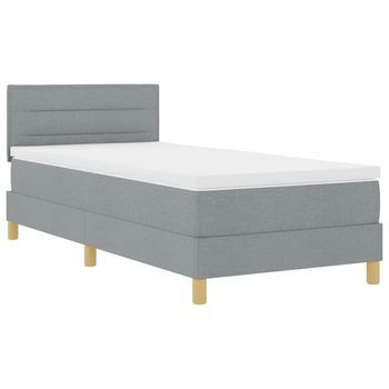Cama Box Spring Led Con Tiras Led Gris Claro 80 X 200 Cm Tela Vidaxl