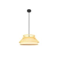 lampara de techo colgante bertino de altura regulable e27 220240v ip20 27130xo46x46cm fabricada en metal bambu y pergamino