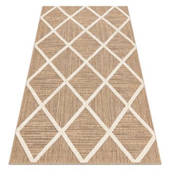 Spark 0708a Alfombra Beige / Crema - Conducción, Diamantes, Sisal, Es 180x270 Cm