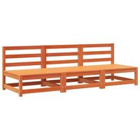 3 uds sofas jardin  sofa de exterior sin reposabrazos madera marron 70x70x67 cm