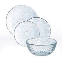 vajilla vidrio 19 piezas-6 personas luminarc pampille - transparente apto microondas