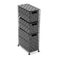 mueble de bano con 3 cajones en metal y nylon gris claro
