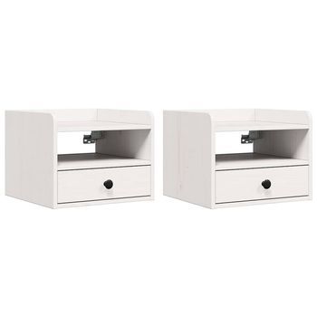 Mesita De Noche 2 Pcs 38 X 36 X 29,5 Cm Madera Maciza De Pino Vidaxl