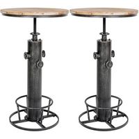 juego de 2 mesas de bar ruhr metal plateado antiguo o 54 cm clp
