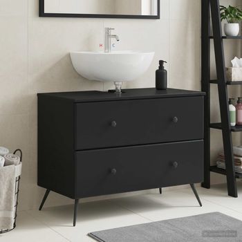 Vidaxl Mueble De Lavabo Para Baño Breda Negro 82 X 41 X 59 Cm