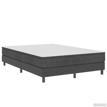 Cama Tapizada 201x160,5x24,5 Cm Tejido (100 % Poliéster), Mdf Y Metal - Gris