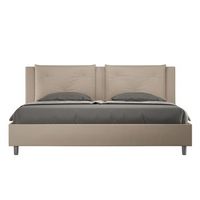 cama matrimonial sin somier acolchada 200x210 cuero sintetico gris paloma appia