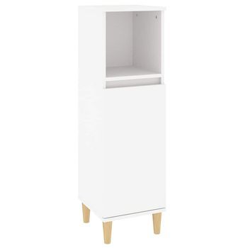 Armario De Baño Madera Contrachapada Blanco 30x30x100 Cm Vidaxl