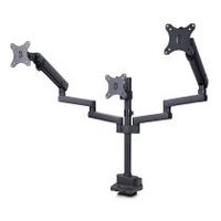 startechcom soporte de escritorio para 3 monitores vesa 75x75100x100 de 27 pulgadas - grommet o abrazadera en c - ajuste sin herramientas - brazo asistido por resorte