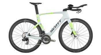 Bicicleta de carretera scott foil rc tri sram force axs 12v 700 mm blanco amarillo 2025