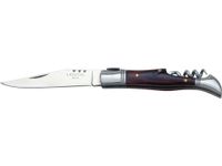 navaja laguiole jkr con virola de acero inoxidable largo total 19 cm cachas de madera roja con sacacorchos y hoja de 85 cm jkr0075