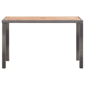 Mesa De Jardín | Mesa De Exterior Madera Maciza Acacia Gris Y Marrón 123x60x74 Cm