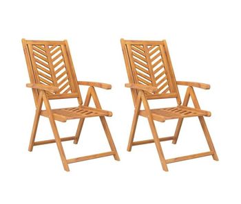 Sillas de jardin reclinables 2 unidades madera maciza acacia