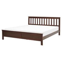 cama de madera marron oscuro 160 x 200 cm somier de listones estilo tradicional mayenne