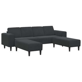 Sofá De Sala 3 Uds. Negro Vidaxl
