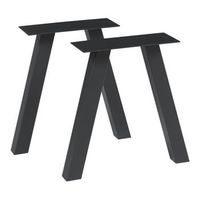 set de 2 patas de mesa mariager forma de v acero 42x40cm - negro encasa