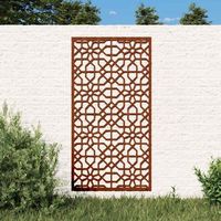 adorno de pared de jardin acero corten diseno morisco 105x55 cm cfw52215
