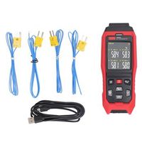 termometro digital industrial de sonda tipo k 4 canales rojo