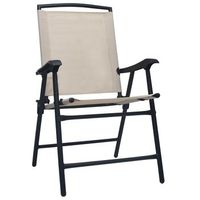 pack 2 uds sillas plegables de jardin  silla de exterior  sillon textilene color crema