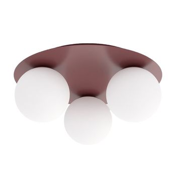 Lámpara de techo maru burdeos opal (3 luces)