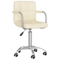 silla de comedor giratoria tela color crema vidaxl