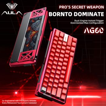AULA AG60 Pro/MAX Teclado mecánico para juegos por cable Eje magnético de alto rendimiento de aluminio completo personalizado para juegos Esports y FPS