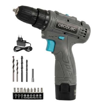 Taladro A Batería Powerforce 1000. 12v 2000mah, 2 Velocidades 400/1400rpm, Par De Apriete 28nm En 20 Niveles, Luz Led Cecotec