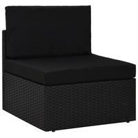 sofa seccional central de ratan sintetico negro vidaxl