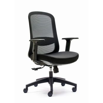 Euromof Lima Silla de Oficina Ergonómica de Malla Negra