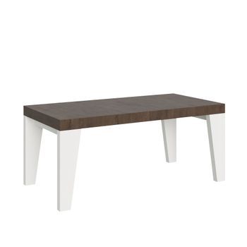 Mesa Extensible 90x180/284 Cm Naxy Mix Tapa Nogal Patas Fresno Blanco